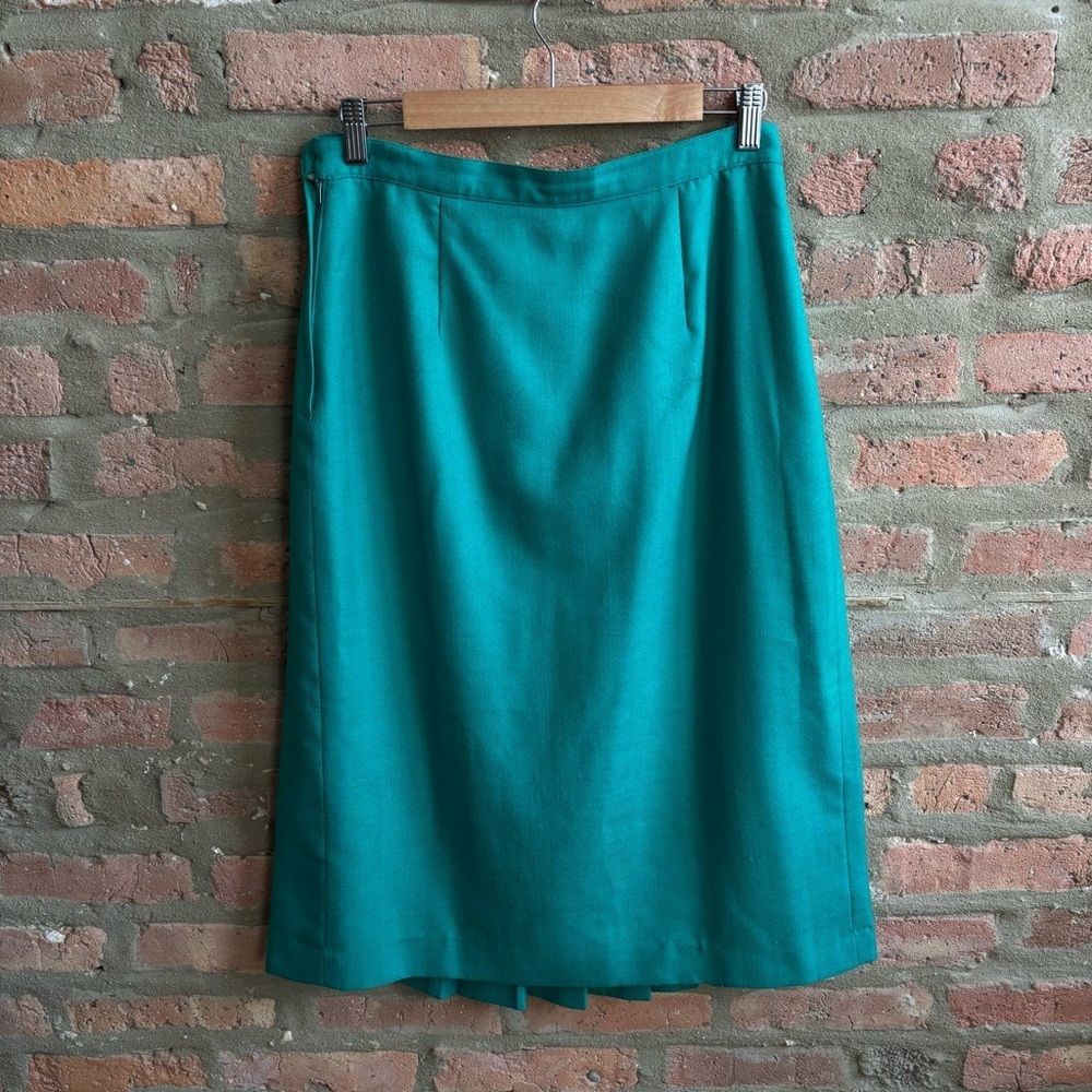 Vintage Teal Pleated Skirt fit women medium - Picture 6 of 8